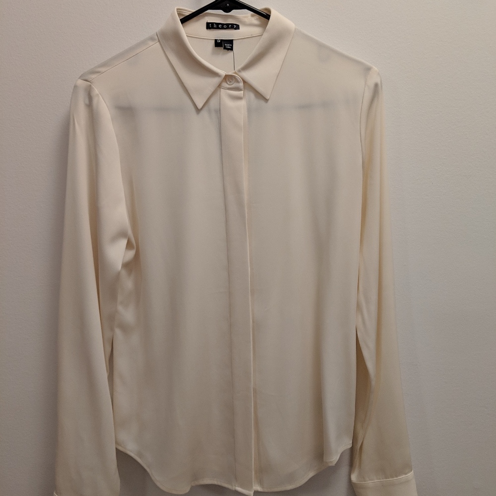Ivory Silk Theory Button Down